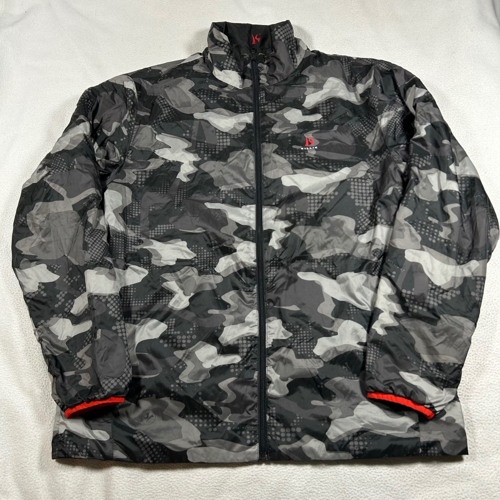 Killik Reversible Puffer Jacket Mens XL Grey Camo Black Quilted Tactical